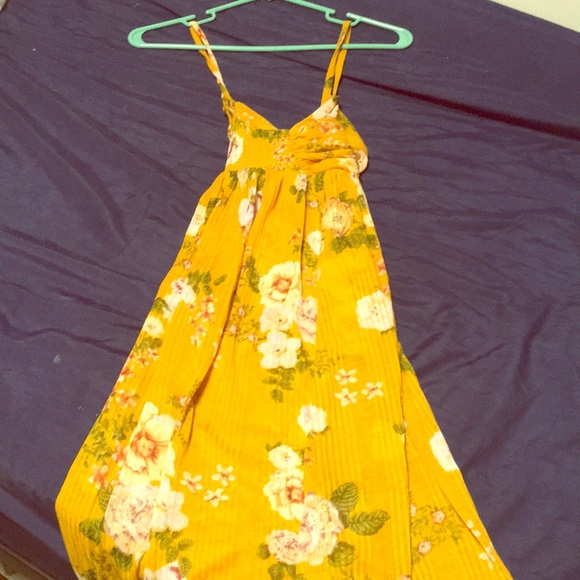 yellow spaghetti strap sundress