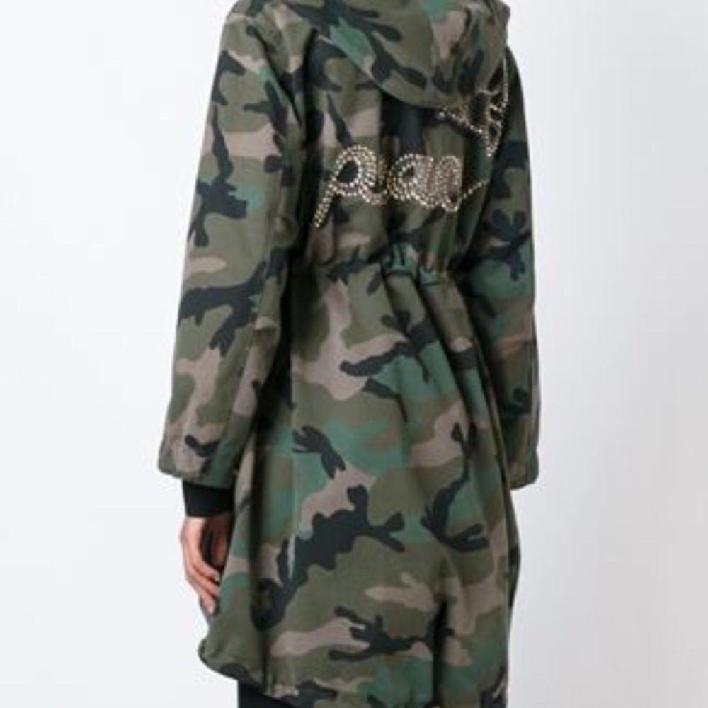 Valentino peace camouflage parka