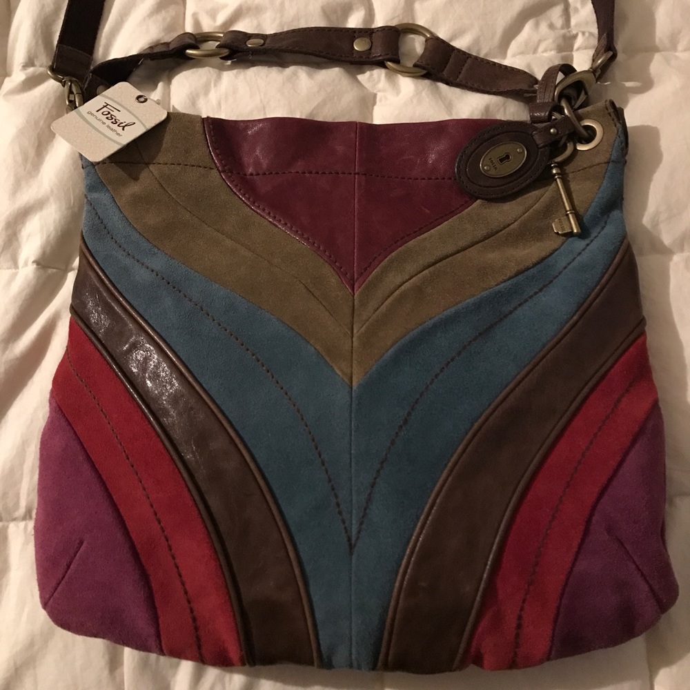 Fossil suede and leather purse.