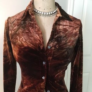 Alexia Admor Velvet Tie Dye Shirt