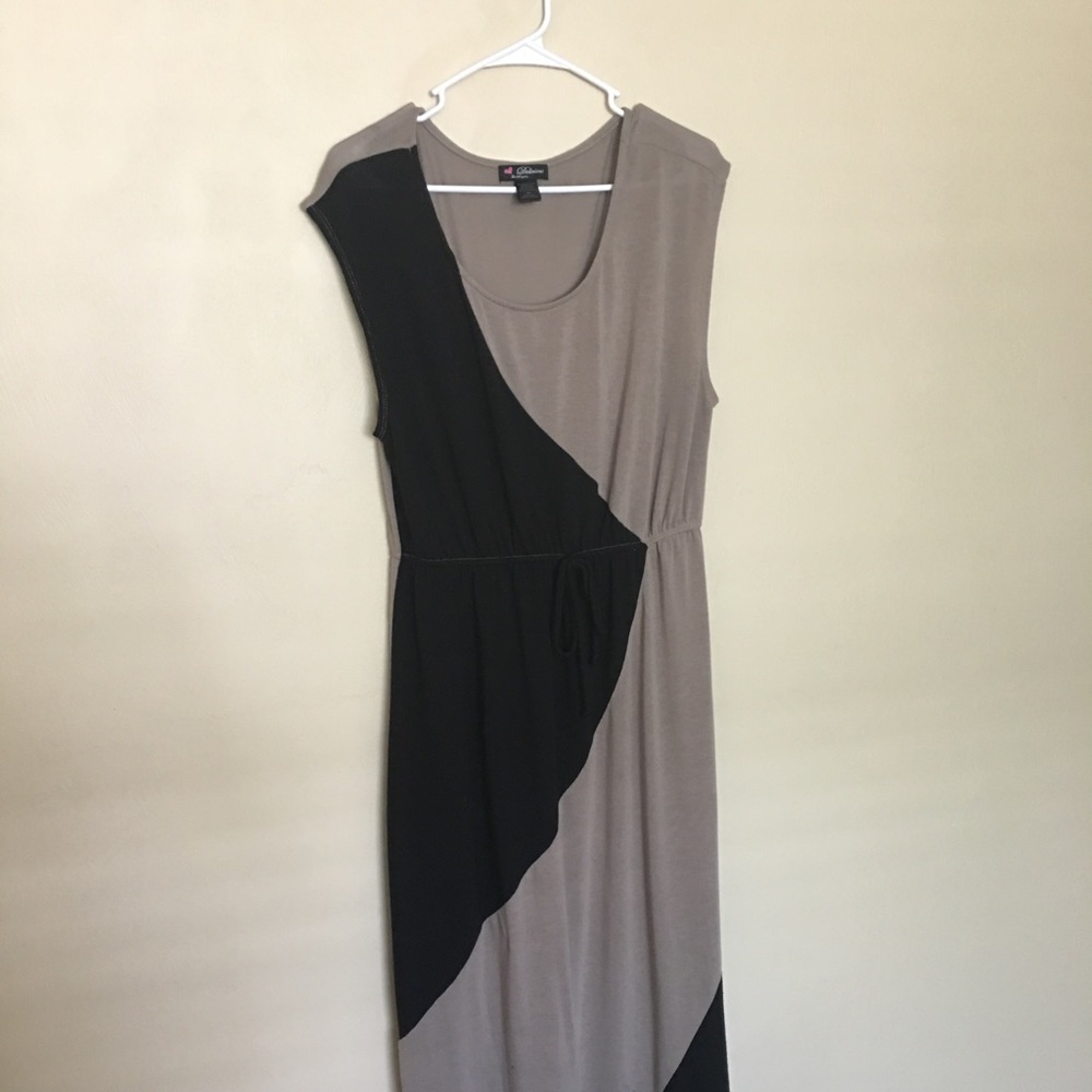 Black and Tan floor length dress