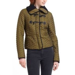 Anthropology Cartonnier Green Quilted Jacket