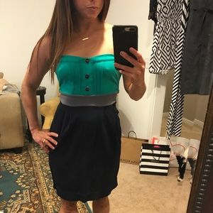 Anthropologie Beautiful nautical strapless dress