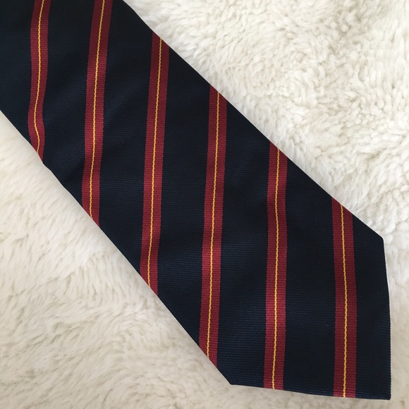 Lanvin Other - Lanvin Red and Blu Striped Silk Tie