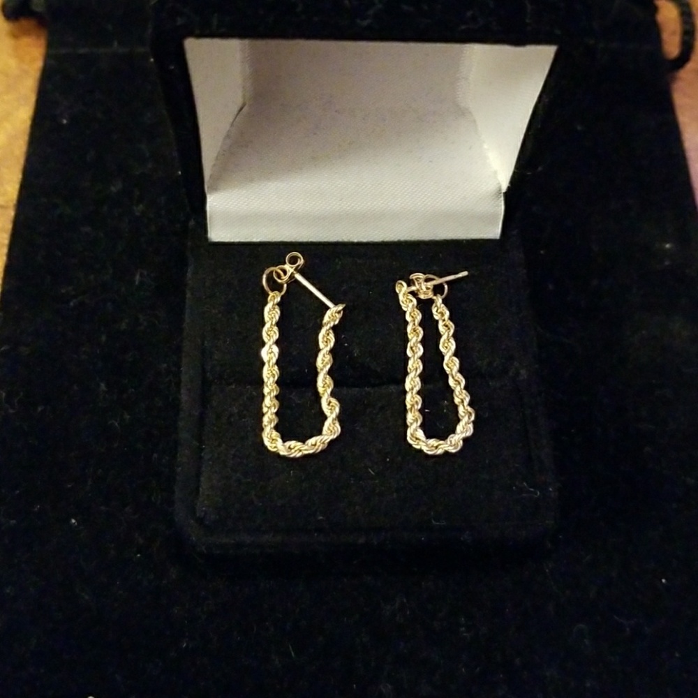 14kt YG Rope Attached Earrings!