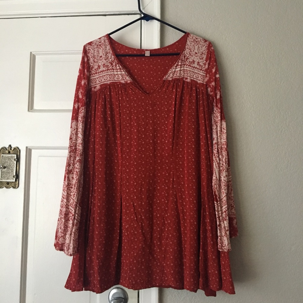 Free People Red paisley tunic