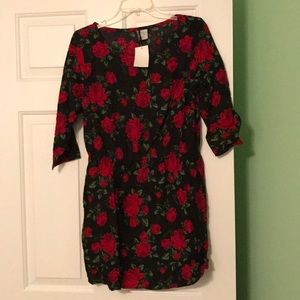 H&M Divided rose print dress tunic, size 10