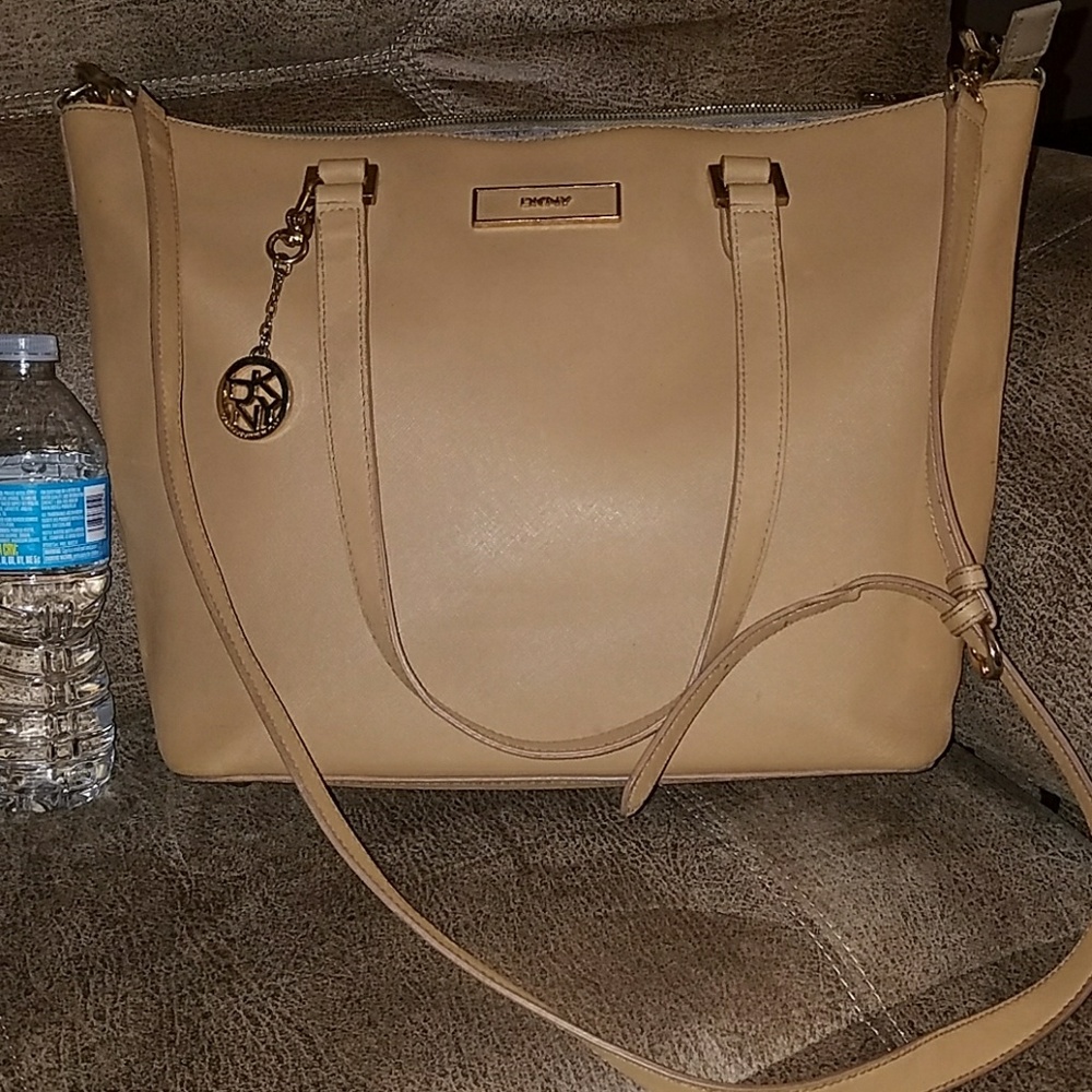 DNKY Saffiano leather tote
