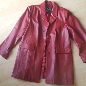 Terry Lewis classic luxuries Red leather jacket