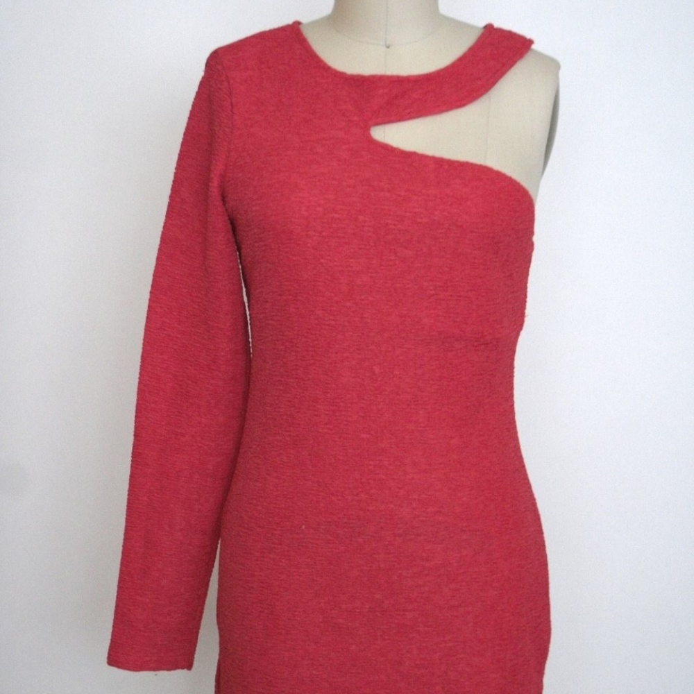 BCBG Generation Red Sexy Stretchy Hot Asymmetrical
