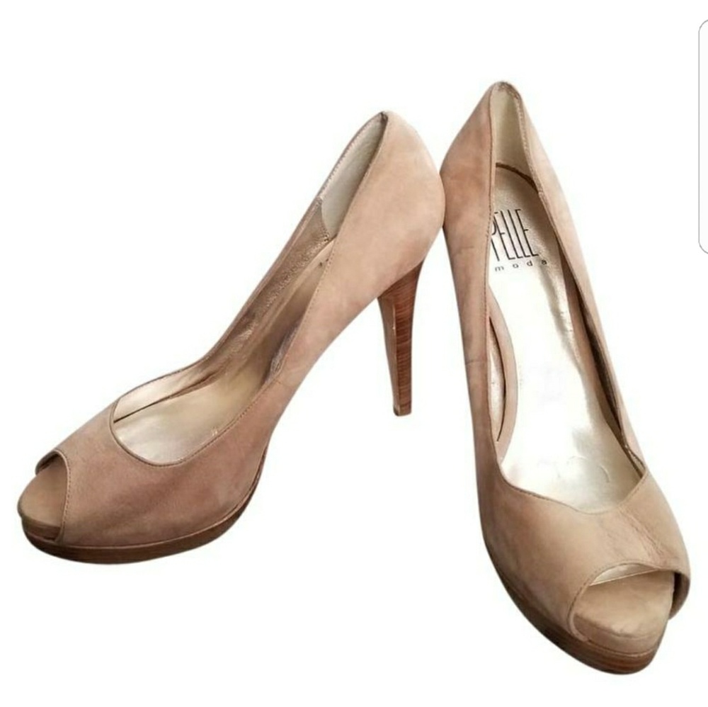 Pelle moda tan nubuck heels
