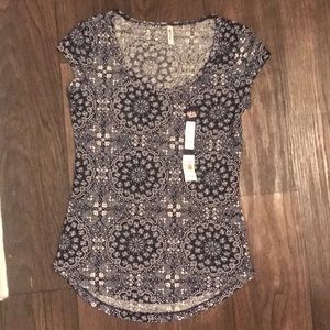 Printed Navy Top, NWT