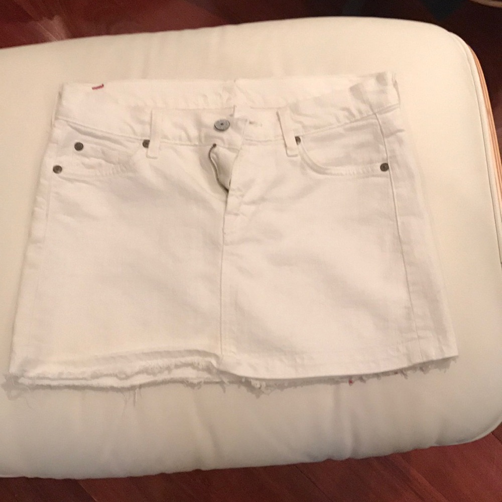 7 for all mankind frayed white skirt size 27