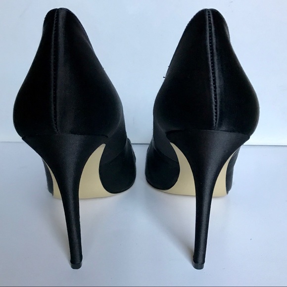 NEW Satin Enzo Angiolini Heels Rhinestone Toe - Picture 4 of 6