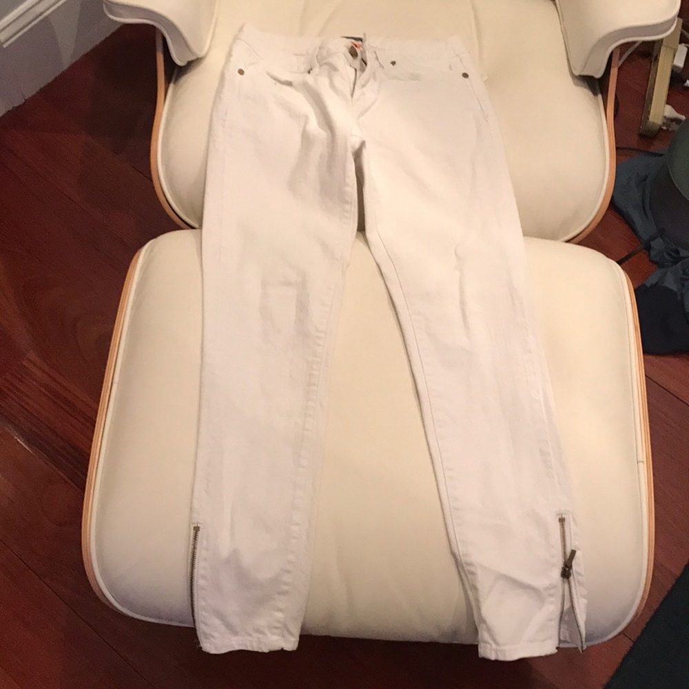 Tory Burch cropped slim white Jean size 27 - Picture 1 of 4