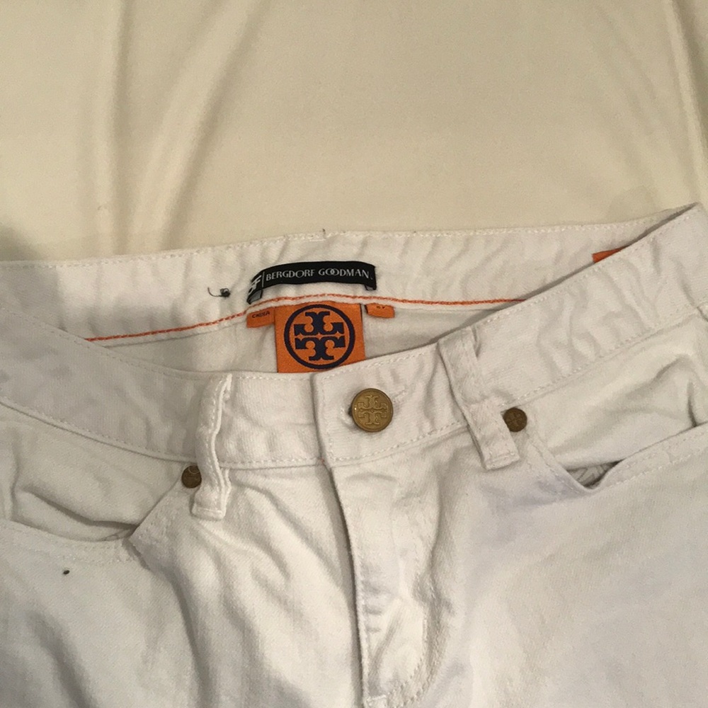 Tory Burch cropped slim white Jean size 27 - Picture 3 of 4