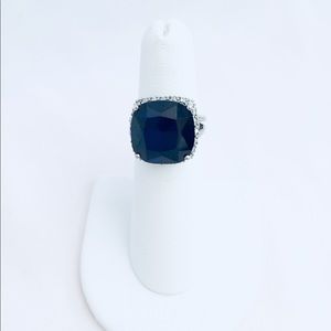 5 Carat Blue Sapphire Sterling Silver Cushion-Cut