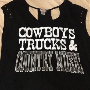 Cowboys trucks and country music t-shirt