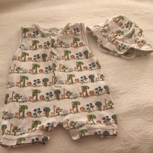 Kissy Kissy Romper and Hat Set