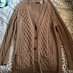 BDG light brown button down cardigan