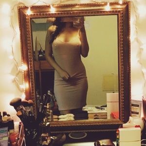 Naked Dress - Beige Bodycon Size 8