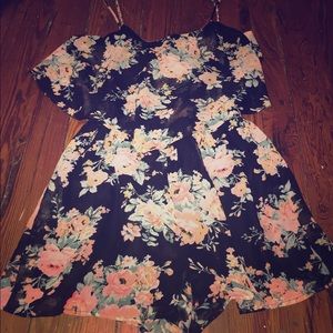 Black floral romper