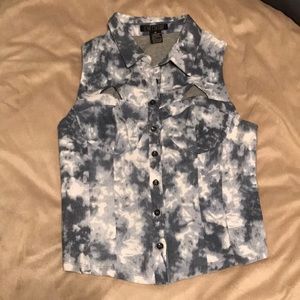 Cutout blouse vest