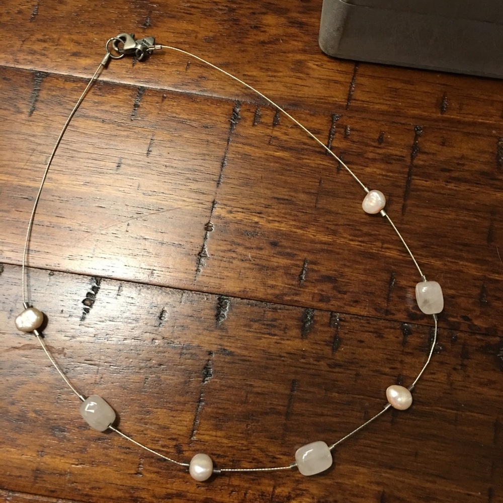 Silpada rose quartz necklace.