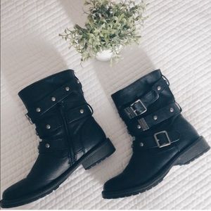 MATERIAL GIRL MOTO BOOTS