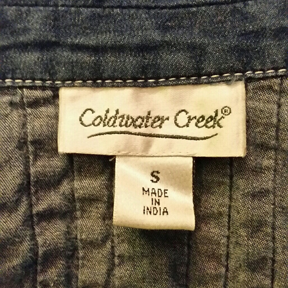 Coldwater Creek Denim Blouse w/Detailed Stitching - Picture 5 of 5