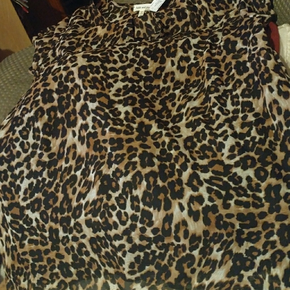 ❤Faith and Joy Leopard Print Blouse