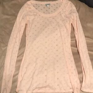Light pink poke a dot long sleeve shirt