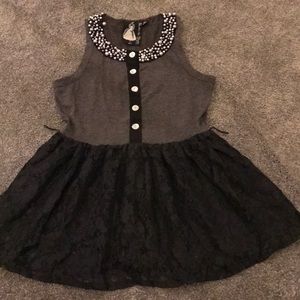 Pearl / lace tunic top