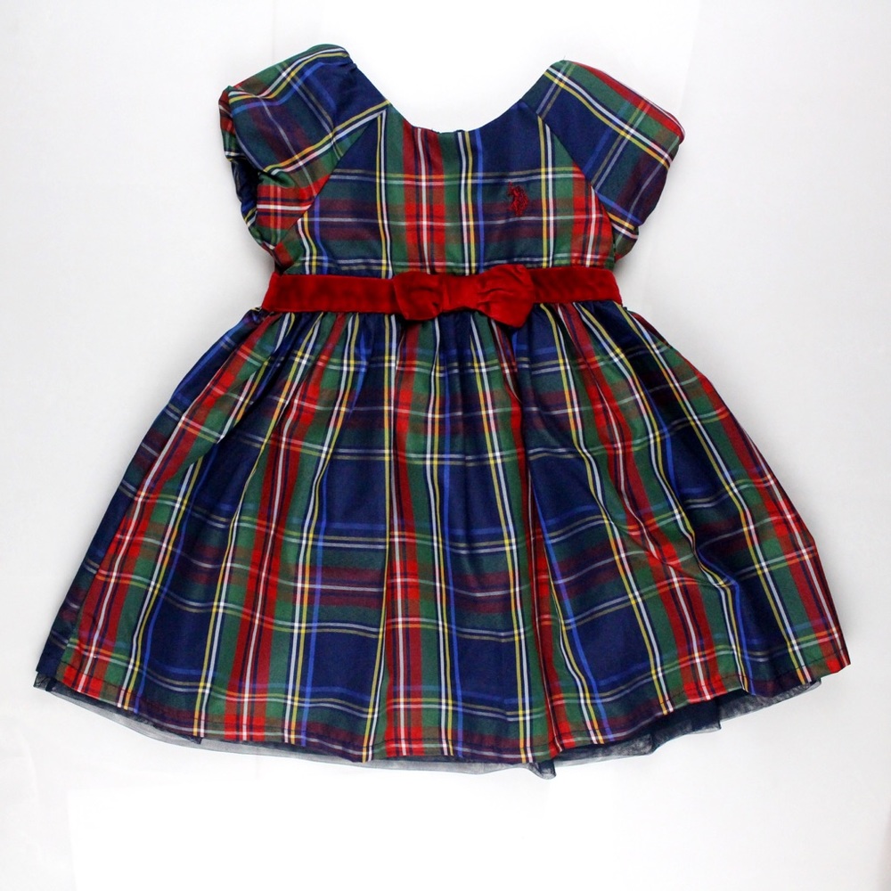 U.S. Polo Assn. Girls Plaid Holiday Dress