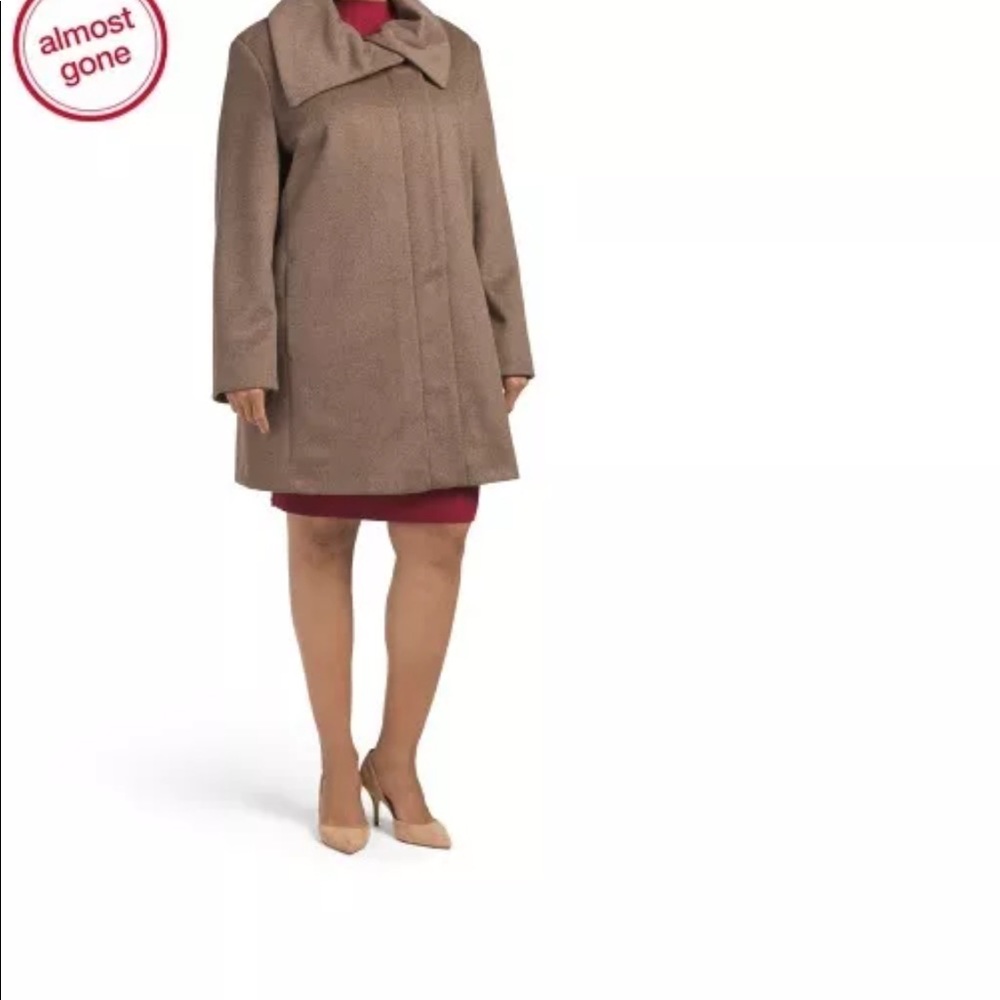 JONES NEW YORK Plus Wool EnvelopeCollar Coat + GWP