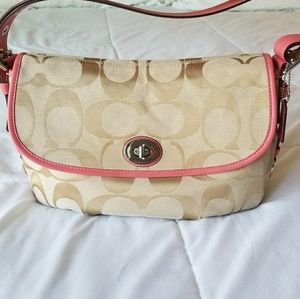 Authentic Coach Signature Flap Shoulder Bag