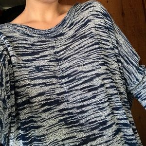 Blue and grey thin sweater