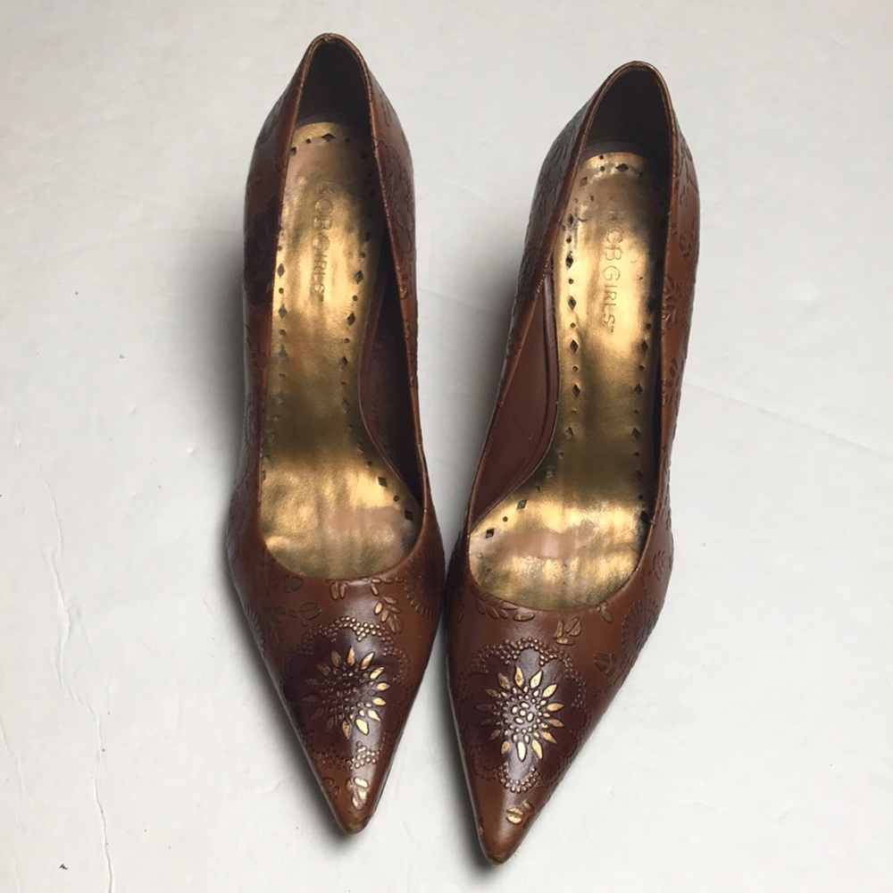 BCBGirls Brown Gold Foil Pumps - Size 7