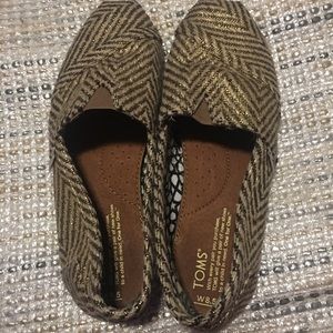 EUC Women's Toms Gold and Brown 8.5
