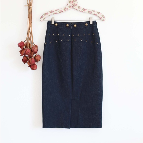 Tamara Mellon denim Studded skirt! - Picture 3 of 5