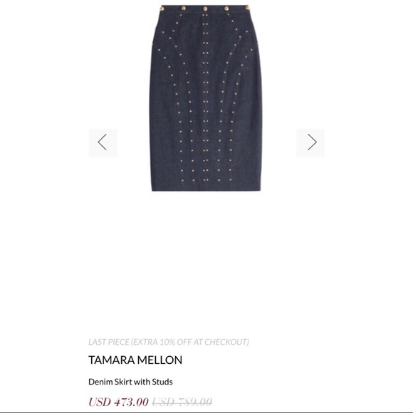 Tamara Mellon denim Studded skirt! - Picture 5 of 5
