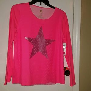 Hot pink long sleeve blouse