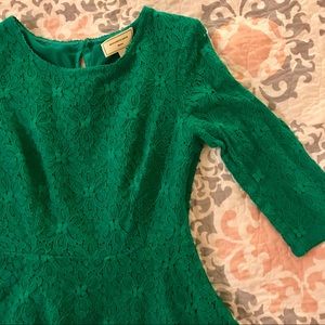 Moulinette Soeurs Green Lace Peplum Blouse