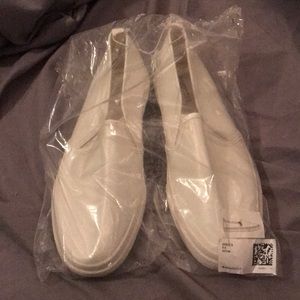 White slip ons