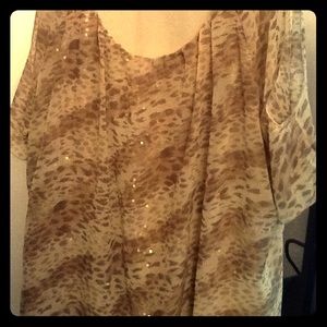 NWOT Animal print cold shoulder top Lane Bryant 4x