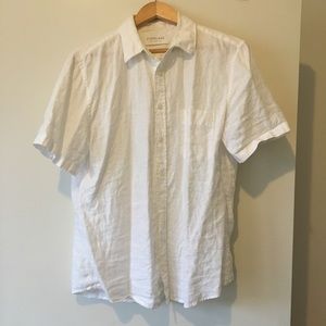 Everlane Slim Fit Short-Sleeve Linen Shirt Size M