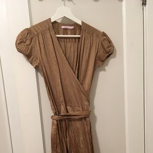 Gold Calypso wrap dress