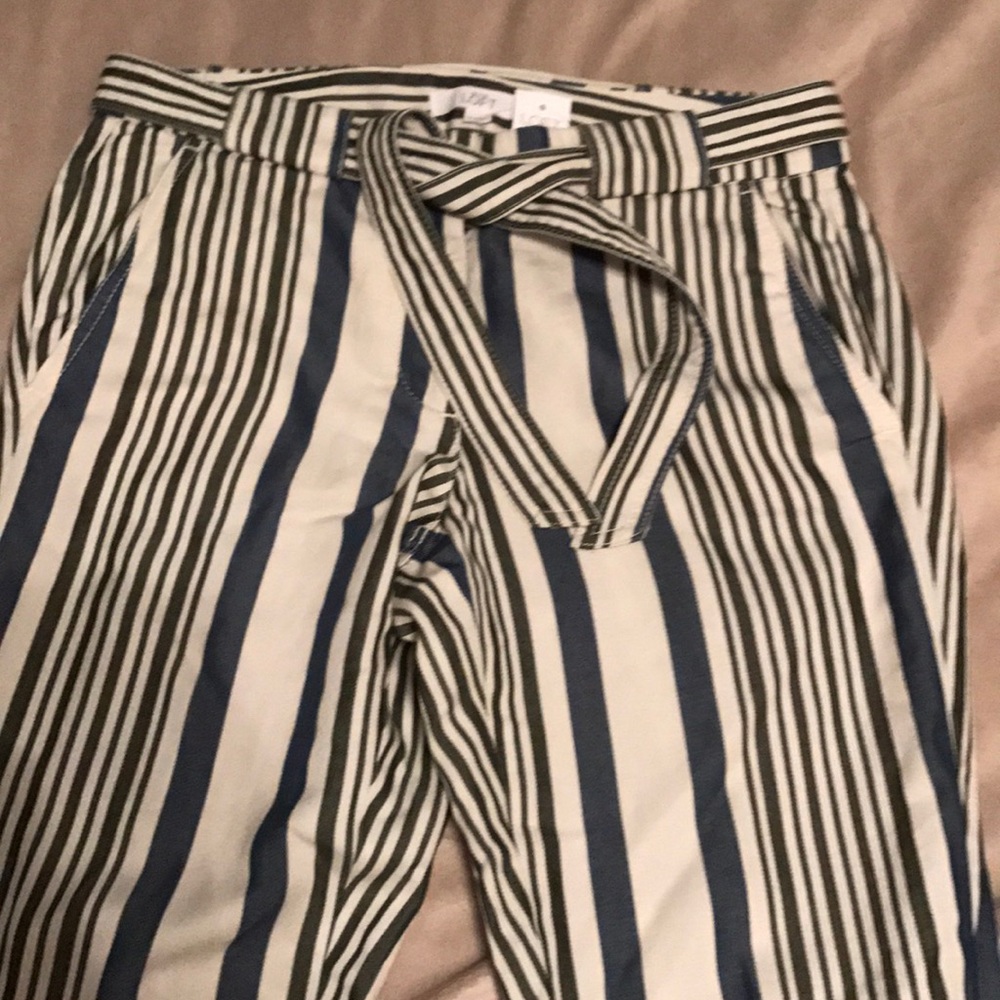 Cute blue green and cream striped pants
