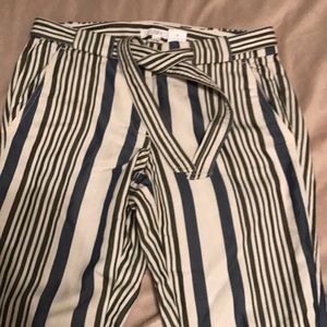 Cute blue green and cream striped pants