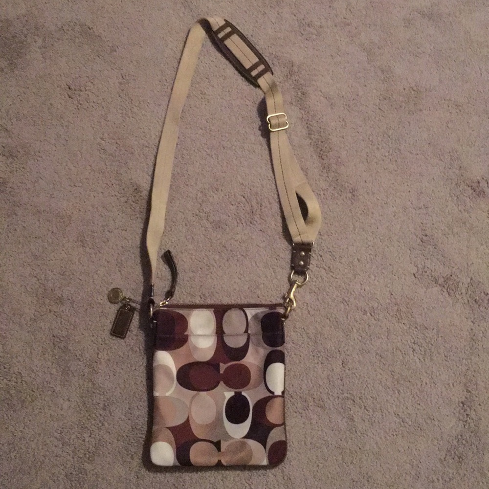 COACH- Cross Bag- Used twice! Tan, Brown, Green